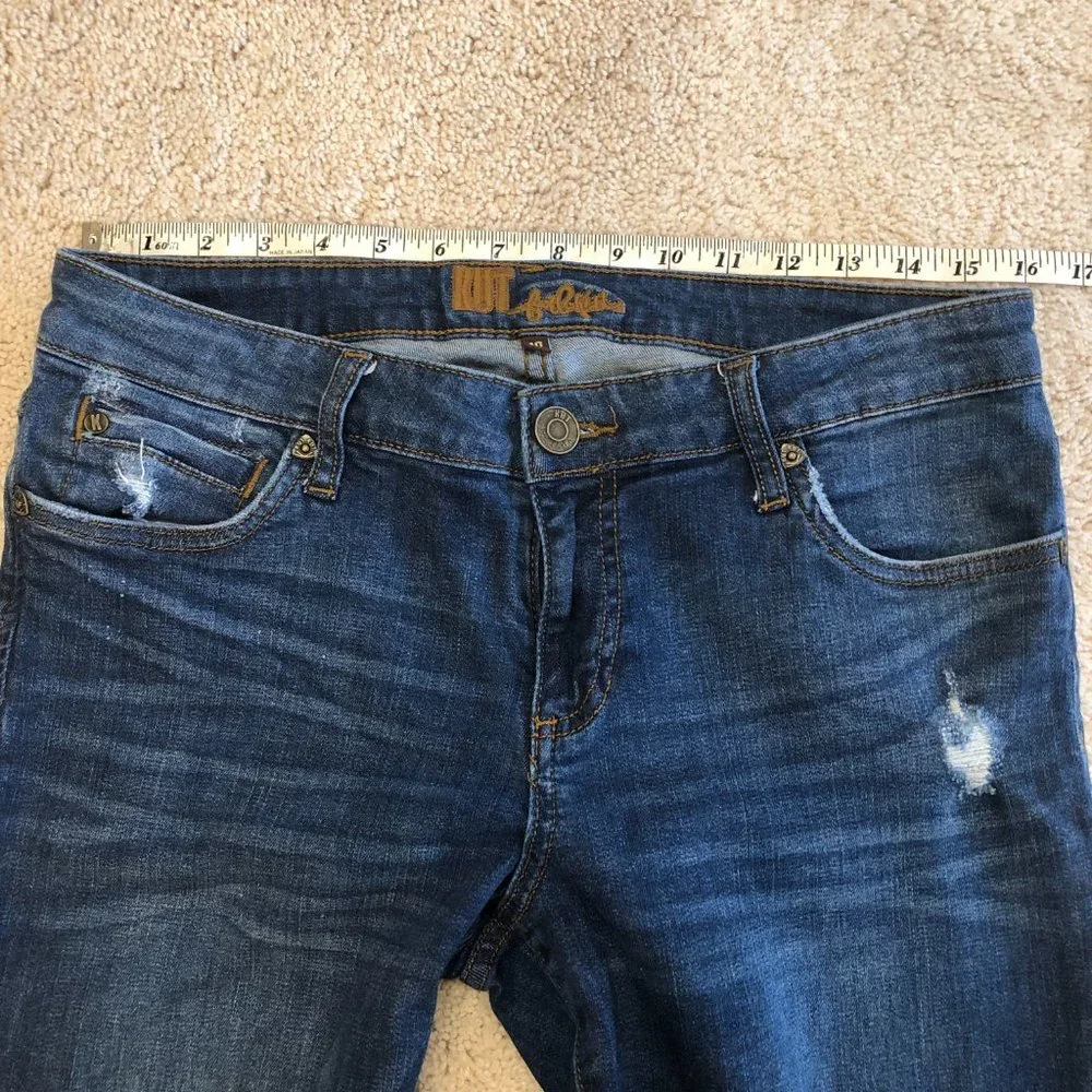 Kut From The Kloth Mid Rise Distressed Boyfriend Jeans Women's Pants - Picture 10 of 13